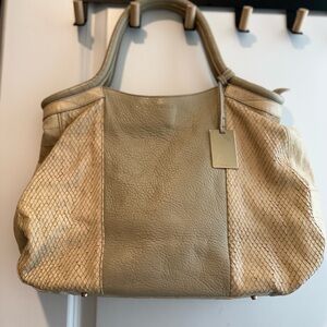Furla Beige Large Leather Tote Bag